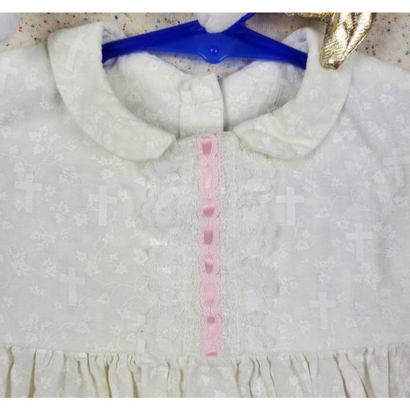 Vintage White Crosses Dress 3t - Picture 3 of 5